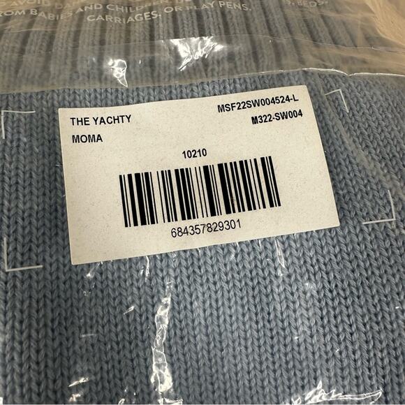 AYR The Yachty Sweater Mens Large Colorblock Merino Wool Cotton Pullover NEW - Picture 6 of 7